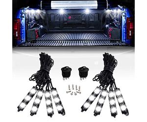 Nilight TR-08 8PCS 24 LED Rock Light for Cargo Truck Pickup Bed Off Road Under Car Side Marker LED Rock Lighting Kit w Switch White