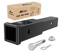 Nilight Trailer Hitch Extender 7 inch Extension Length Fits for 2 inch Receiver Tube with 5/8 inch Stainless Steel Bolt Flange Nut and Clip 3,500 lbs GTW Matte Black, 2 Years Warranty