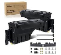 Nilight Truck Bed Tool Box Driver Side & Passenger Side Truck Toolbox Fit for Chevrolet Silverado GMC Sierra 1500 2500 3500 2007-2018 Swing Case Truck Bed Storage Box w Lockable Lid Wheel Well Toolbox