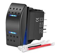 Nilight Waterproof Rocker Switch Toggle ON Off ON Switch DPDT 7Pin 12V 24V Switch Jumper Wires Winch Pump Switch for Cars Trucks Caravans Boats RV SUV ATV UTV