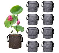 Nilioerup 8 Pcs Pond Planting Bags, Mesh Aquatic Pond Lily Planter with Handles Reusable Water Gardens Plant Pots for Aquatic Plants, Pond Bog Plant Garden Terrestrial Plant (8)