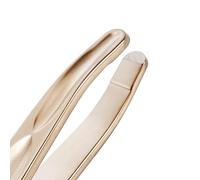NILIYA Beard Tweezers for Man, Professional Round Tip Pucker for Chin, with Leather Travel Case (Champagne gold)