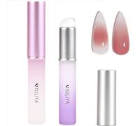 NILIYA Flower Stickers Decals（One Sheet, 2PCS Silicone Nail Art Ombre Applicator, for Chrome Nail Powder, Floral Plant leaf Design of 5D Embossed Self-Adhesive Decoration Set, for Beginners