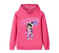 NILKOOZ Boys Hoodie Black Long Sleeve Tops Girls Sweatshirt Hoodies for 2-13 Years（Rose Red-160cm）