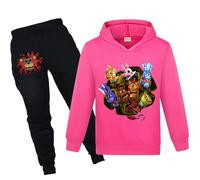 NILKOOZ Boys Tracksuit Hoodies and Pants 2Pcs Sets Children Cartoon Casual Clothing（Rose Red-160cm）