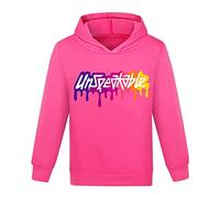 NILKOOZ New Anime Merch Unisex Kids Hoodies Pullover Sweatshirt for Boys and Girls Jumper Top NH00210-rose red-160cm