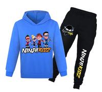 NILKOOZ Ninja Kidz Boys Girls Tracksuits Hoodies and Pants 2pcs for Kids Cartoon Casual Clothing Age 1-13 Years（Blue-130cm）