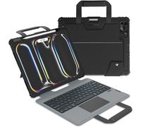 Nillkin Bumper Go Keyboard PU Leather Case Designed For Apple iPad Pro 13 2024, Pen Holder/Removable Keyboard/Shockproof/Kickstand/Rear Camera Slide Cover - Black