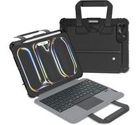 Nillkin Bumper Go Keyboard PU Leather Case Designed For Apple iPad Pro 11 2024, Pen Holder/Removable Keyboard/Shockproof/Kickstand/Rear Camera Slide Cover - Black