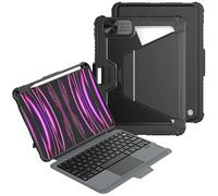 Nillkin Bumper Link Keyboard Backlit Version Case Designed For Apple iPad Pro 11 2024, Pen Holder/Shockproof/Stand/Trackpad/Removable keyboard / 7 Color Backlit - Black