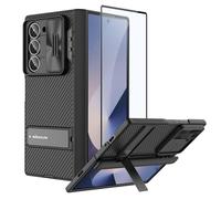 Nillkin CamShield Fold[Hinge Protection] Case for Samsung Galaxy Z Fold 6,with Screen Protector,Hidden Kickstand,Slide Camera Cover,Slim Stylish-Black