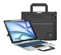 Nillkin Carry Go iPad Air 11 inch Case with Keyboard, for iPad Air 4/5/2024 M2, iPad Pro 2018/2020/2022 Detachable, Handle, Adjustable Stand, 7 Colors Backlit, TrackPad, Pencil Holder, Camera Cover