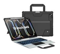 Nillkin Carry Go iPad Pro 13 inch (M4) Backlit Keyboard Case with Handle, New iPad Pro M4 13 inch Detachable Keyboard 2024 with Kickstand,Shortcut Keys,Trackpad, Great Typing (Carbon Black)