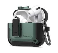 Nillkin Case for Airpods pro, Pop - out Lid Rugged Hard-shell Portable Wireless Charging Case with Carabiner, Green