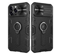 Nillkin iPhone 13 Pro Max Case,with Slide Camera Cover, PC & TPU Impact-Resistant Bumpers Protective Case,with Ring bracket Compatible with iPhone 13 Pro Max 6.7" Black