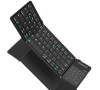 Nillkin Foldable Bluetooth Keyboard Folding with Touchpad & Number Pad, Portable Wireless Full Size Travel Keyboard with Trackpad for PC Laptop iPad Tablets Smartphone, Silicone Leather Cover, Black