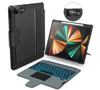 Nillkin for iPad Pro 12.9 Case with Keyboard Backlit Bumper iPad 12.9 (3rd, 4th, 5th and 6th gen) Detachable Keyboard with Built in trackpad, Stand,US English - Black (Elite Black)