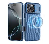 Nillkin for iPhone 16 Pro Case,Compatible with MagSafe,Slider Lens,Military-Grade Protection,Fingerprint-Proof, Drop-Proof,Slim Stylish,Compatible with iPhone 16 Pro 6.3",Blue