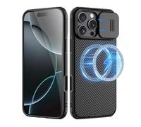 Nillkin for iPhone 16 Pro Case,Compatible with MagSafe,Slider Lens,Military-Grade Protection,Fingerprint-Proof, Drop-Proof,Slim Stylish,Compatible with iPhone 16 Pro 6.3",Black