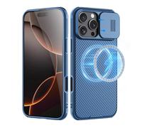 Nillkin for iPhone 16 Pro Max Case,Compatible with MagSafe,Slider Lens,Military-Grade Protection,Fingerprint-Proof, Drop-Proof,Slim Stylish,Compatible with iPhone 16 Pro Max 6.9",Blue