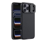 Nillkin for iPhone 17 Pro Case with Camera Cover, Slim Protective Case for iPhone 17 Pro 5G 2025, Slide Lens Cover, Shockproof Anti-Fingerprint Back Cover,Black