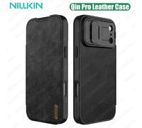 For Samsung Galaxy S25 Ultra / S25 Flip Case Nillkin QIN Pro Slide Camera Card Pocket Leather Book Cover For Samsung S25+ Plus Brown