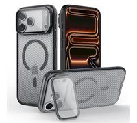 Nillkin for iPhone 17 Pro Max Magnetic Case, Compatible with Magsafe, Adjustable Kickstand, Thin Slim Fit, Upgraded Camera Protection, Shockproof Protective iPhone 17 Pro Max Case, Transparent Black
