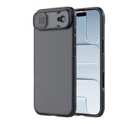 Nillkin for iPhone Air Case with Slide Camera Cover, [Upgraded Camera Lens Protection] [Hard PC+TPU Bumper+Air Cushions] Slim Shockproof Protective Case for iPhone 17 Air 6.6" 2025, Transparent Black