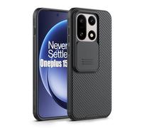 Nillkin for OnePlus 15 Case with Slide Camera Cover, [Upgraded Camera Lens Protection] [Hard PC+Soft TPU Bumper+Air Cushions] Slim Shockproof Protective Phone Case for OnePlus 15 6.78" 2025, Black