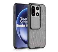 Nillkin for OnePlus 15 Case with Slide Camera Cover, [Upgraded Camera Lens Protection] [Hard PC+Soft TPU Bumper+Air Cushions] Slim Shockproof Protective Case for OnePlus 15 Cover, Transparent Black