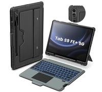 Nillkin for Samsung Galaxy Tab S9 FE Plus Detachable Keyboard Case with 7 Backlit, Kickstand, Trackpad, S Pen Holder, S9 FE+ 5G Tablet Case 12.4''