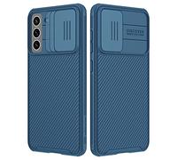 Nillkin for Samsung S21 FE 5G Case with Slide Camera Cover [Upgraded Camera Lens Protection] [Hard PC+Soft TPU Bumper+Air Cushions] Slim Shockproof Protective Phone Case for Galaxy S21 FE 6.4", Blue