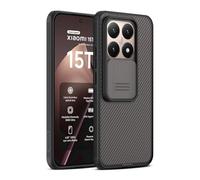 Nillkin for Xiaomi 15T Case with Slide Camera Cover, [Upgraded Camera Lens Protection] [Hard PC+Soft TPU Bumper+Air Cushions] Slim Shockproof Protective Case for Xiaomi 15T Cover, Transparent Black