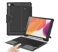 Nillkin iPad 9th Generation (10.2", 2021) Case with Detachable Keyboard, Magic Trackpad, 7-Colors Backlit, Adjustable Stand, Rugged Keyboard Case with Camera Cover for iPad 9th/8th/7th Gen, Black