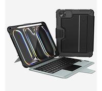 Nillkin iPad Pro 11 inch (M5,2025/M4,2024) Case with Detachable Keyboard, Magic Trackpad, Camera Cover, 7 Colors Backlit, Portrait/Landscape Modes, Rugged Keyboard Case for iPad Pro 11” 5th Gen, Black