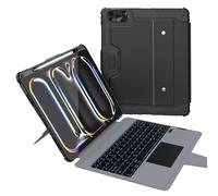 Nillkin iPad Pro 13 Inch Case with Keyboard M4 2024, Heavy Duty Protection, Detachable Keyboard with Multi-Touch Trackpad, Adjustable Portrait/Landscape Stand, Camera Cover, 7 Backlight Colors, Black