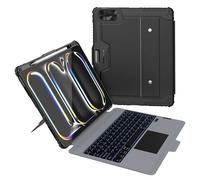 Nillkin iPad Pro 13 Inch Case with Keyboard (M5 2025/M4 2024), Heavy Duty Protection, Detachable Keyboard with Multi-Touch Trackpad, Portrait/Landscape Stand, Camera Cover, 7 Backlight Colors, Black