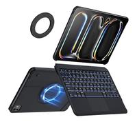 Nillkin iPad Pro 13 inch M5 2025/M4 2024 Case with Keyboard, Adhesive Cover with Detachable Keyboard, 7-Color Backlit, Magic Trackpad, Adjustable Stand, Ultralight Magnetic Back with ipad Wall Mount
