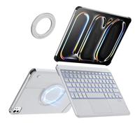 Nillkin Keyboard Case for iPad Pro 12.9 inch 6th/5th/4th Generation, Adhesive Cover with Detachable Keyboard, 7-Color Backlit, Trackpad, Adjustable Stand, Ultralight Magnetic Back with ipad Wall Mount