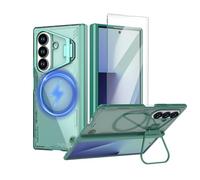 Nillkin Magnetic Case for Galaxy Z Fold 7 with Screen Protector, Built-in Camera Kickstand, Hinge Protection, Compatible with Magsafe, Slim Fit Clear Protective Case for Samsung Galaxy Z Fold 7, Green