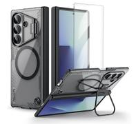 Nillkin Magnetic Case for Galaxy Z Fold 7 with Screen Protector, Built-in Camera Kickstand, Hinge Protection, Compatible with Magsafe, Slim Fit Clear Protective Case for Samsung Galaxy Z Fold 7, Black