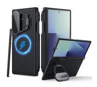 Nillkin Magnetic Case for Samsung Galaxy Z Fold 7 - CamShield Prop Case with Transparent Camera Cover & S Pen, Shockproof, Precise Fit, Tactile Surface - Black