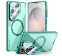 Nillkin Magnetic Case for Samsung S26 Ultra with Adjustable Camera Stand, Compatible with Magsafe, Clear & Never Yellow, Camera Protection, Slim Fit Translucent Cover for Galaxy S26 Ultra 6.9", Green