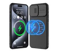Nillkin Magnetic for iPhone 15 Pro Case, Upgraded Slide Camera Cover, Compatible with Magsafe, Slim Shockproof Protective Phone Case for 15 Pro 6.1 inch, Black