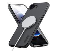 Nillkin Magnetic iPhone 16e case [Compatible with MagSafe] Slim Fit PC+TPU Dual-Material Cover, Frosted Shield Pro with Military Grade Protection, Shockproof Anti-Fingerprint Case, (Black)