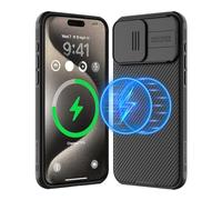Nillkin MagSafe Case Compatible with iPhone 15 Pro Max, CamShield Pro Magnetic Case with Sliding Camera Protective Cover, Support Wireless Charging Cover for iPhone 15 Pro Max 6.7 inch - Black
