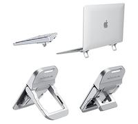 Nillkin Portable Laptop Stand with 3 Adjustable Angles, Flip Keyboard Riser Feet for Most Keyboards, Computer Keyboard Stand for Desktop, MacBook, HP and Other 10-17 Inches Laptop Feet Riser, Silver