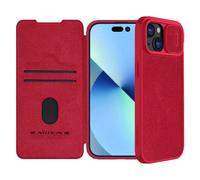 Nillkin Qin Pro Faux Leather Camera Lens Protector Case for iPhone 15 Range