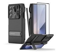 Nillkin Samsung Galaxy Z Fold 6 Case with S Pen Holder & Hinge Protection [Hidden Kickstand] [Slide Camera Cover] CamShield Pro Slim Protective Case for Galaxy Z Fold 6 5G,Black