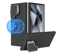Nillkin Silicone Case Compatible with Samsung Galaxy S24 Ultra 5G (6.8 inch), [Camera Protection] MagSafe Magnetic Case with Lens Kickstand, Protective Cover for Samsung S24 Ultra, Black